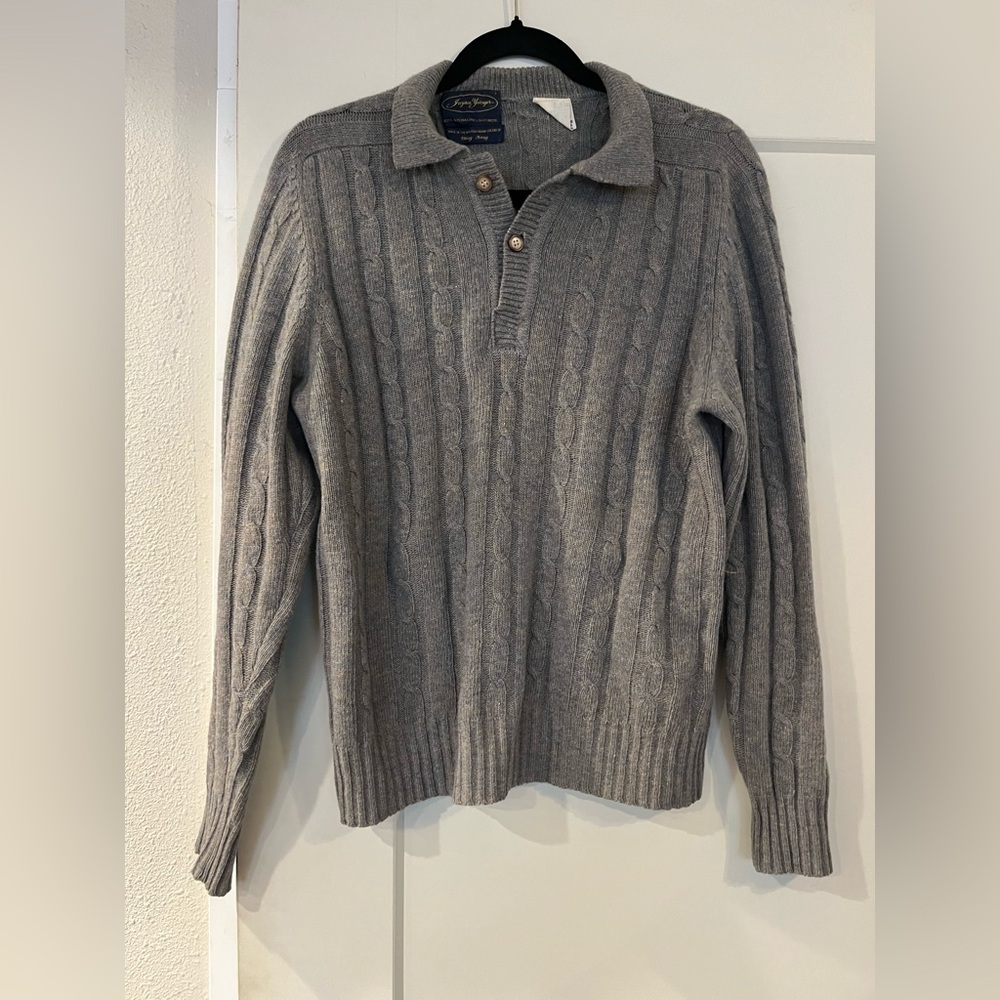 100% Australian Lambswool Gray Pullover Sweater Womens Medium / Mens Small